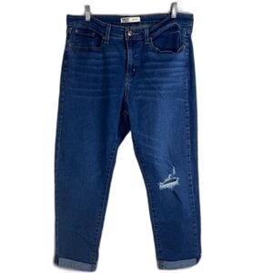 Levi's Signature Denim Blue Boyfriend Jeans Roll Cuff High Rise Size 16